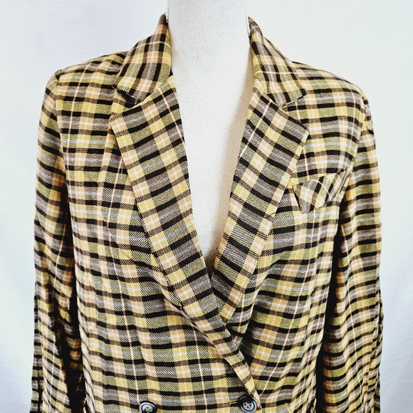 Free People We the Free Plaid Blazer X-small - Picture 2 of 11